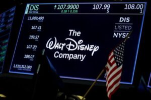 Disney reports shrinking TV business, shares tumble