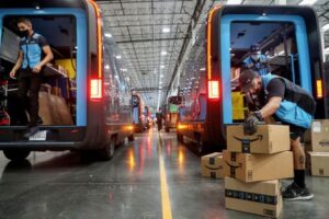 Amazon unveils first electric seaport trucks amid push to slash tailpipe emissions