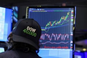 US stocks lose steam after Dow hits milestone 40,000 mark
