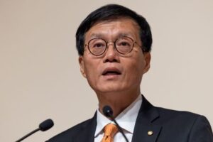 South Korea central bank chief says inflationary pressure easing